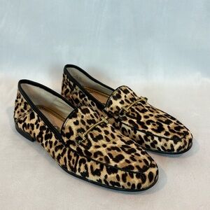 Sam Edelman Lior Leopard Print Calf Hair Loafer Flats Size 6 1/2 workwear fun
